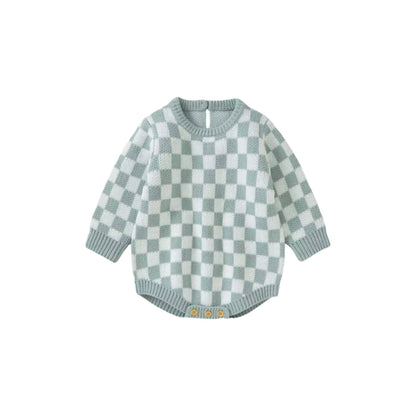 KNITTED CHECKERED ONESIE